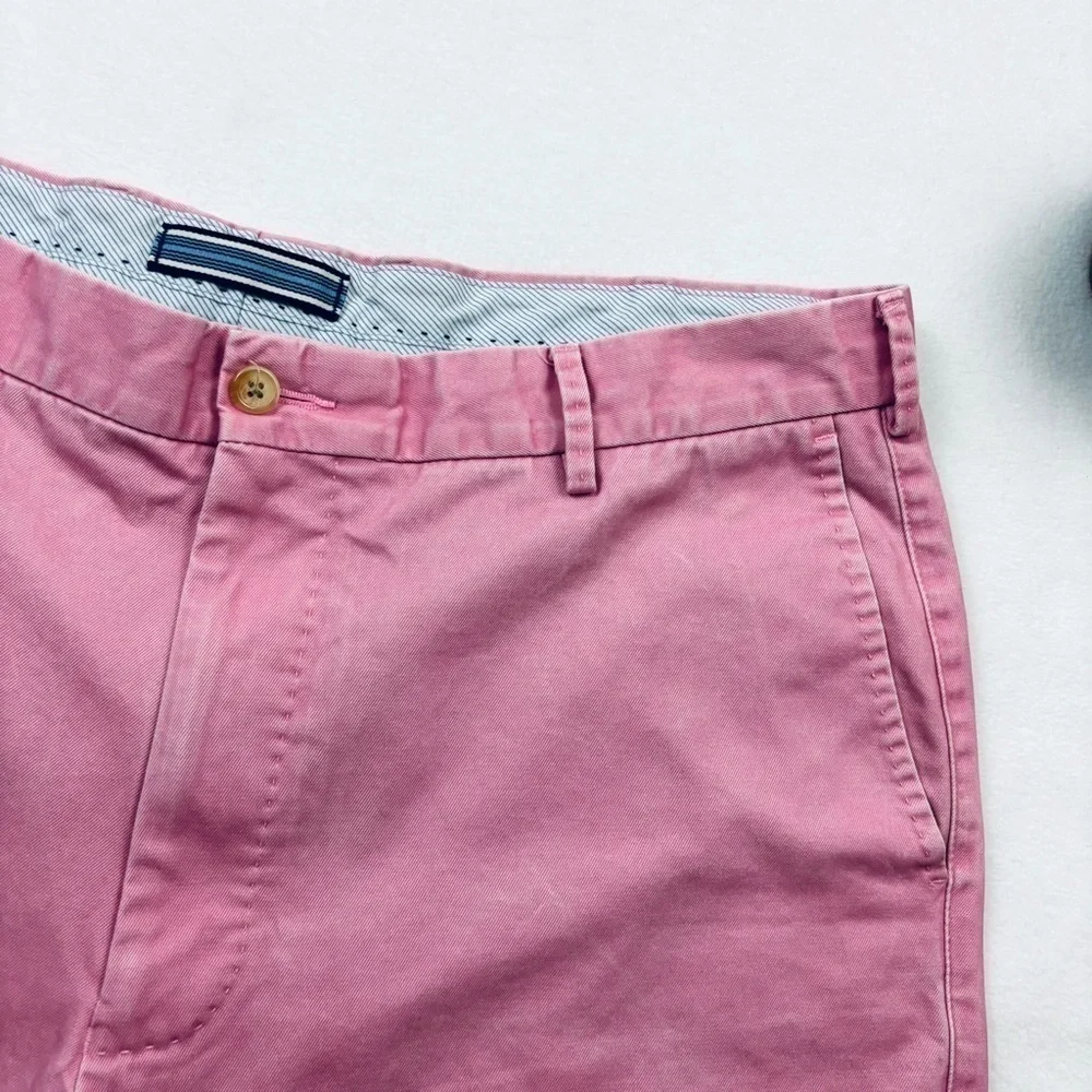 Peter Millar Pink Flat Front Chino Golf Walking‎ Cotton Shorts Size 36